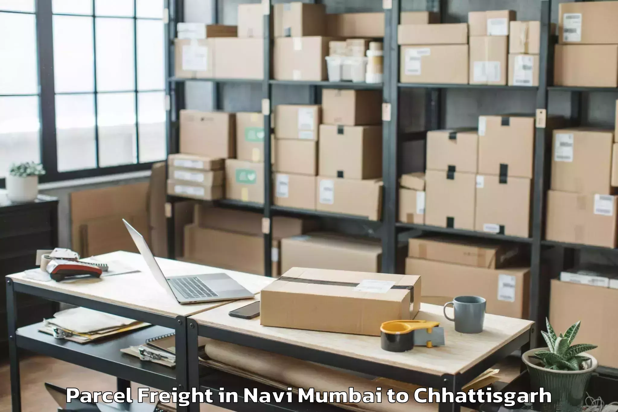 Book Your Navi Mumbai to Gharghoda Parcel Freight Today